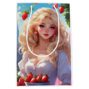 Strawberry princess medium gift bag