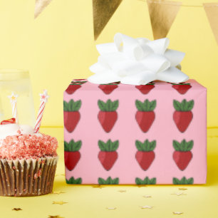 Strawberry Print (Customisable) Wrapping Paper