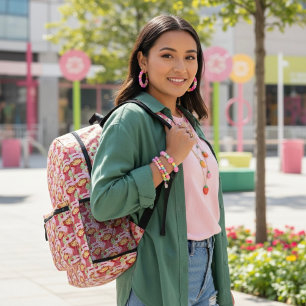 Strawberry Printed Backpack