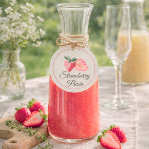 Strawberry Purée Mimosa Bar Bottle Favour Tags