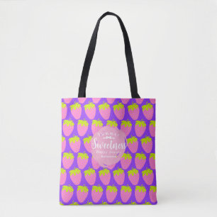 Strawberry Purple Tote Bag
