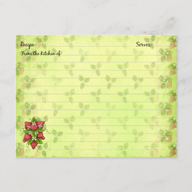 Strawberry Recipe Cards (Front)