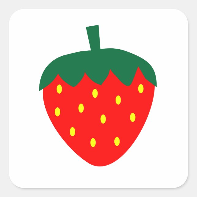 Strawberry Red Fruit Berry Farm Summer Produce Square Sticker (Front)
