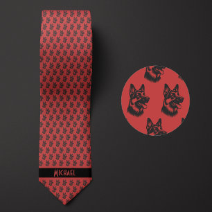 Strawberry Red German Shepherd Tie