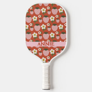 Strawberry Red Pink Personalised Pickleball Paddle