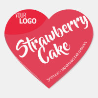 Strawberry Red Silver Frame Logo Template Baking