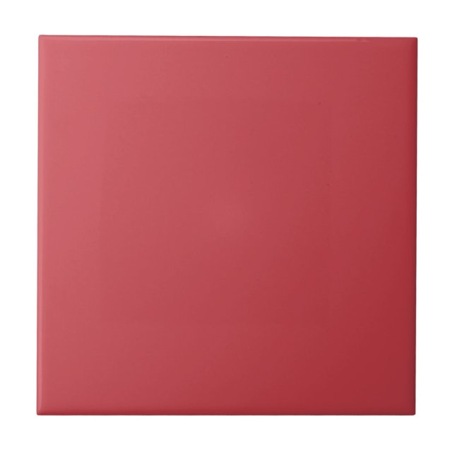 Strawberry Red Solid Colour Ceramic Tile (Front)