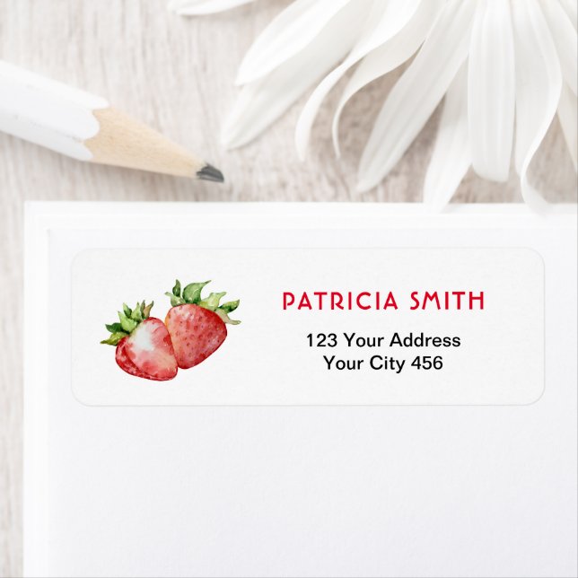 Strawberry Return Address Label (Insitu)