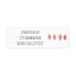 Strawberry Return Address Label