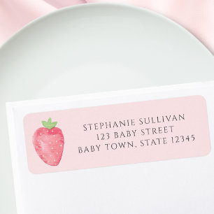 Strawberry Return Address  Label