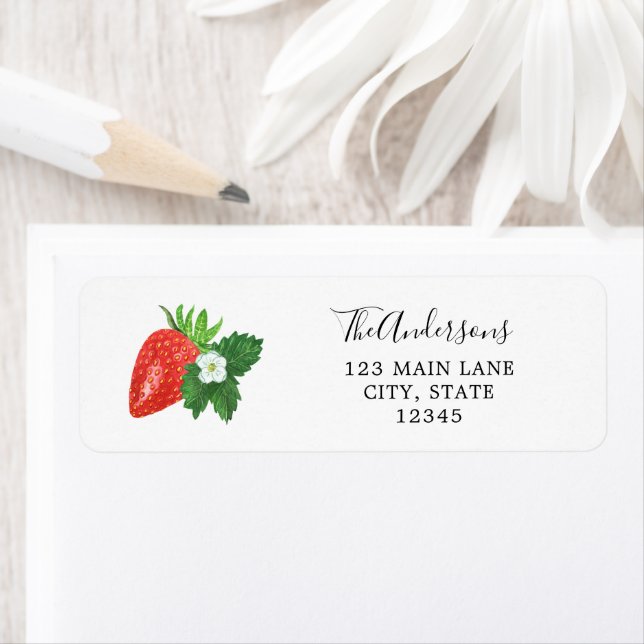 Strawberry Return Address Label (Insitu)