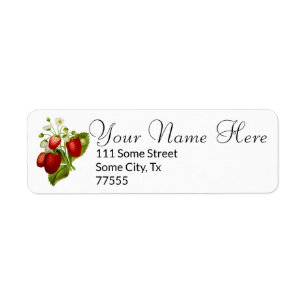 Strawberry Return Address Labels Strawberries