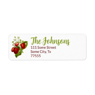 Strawberry Return Address Labels Strawberries