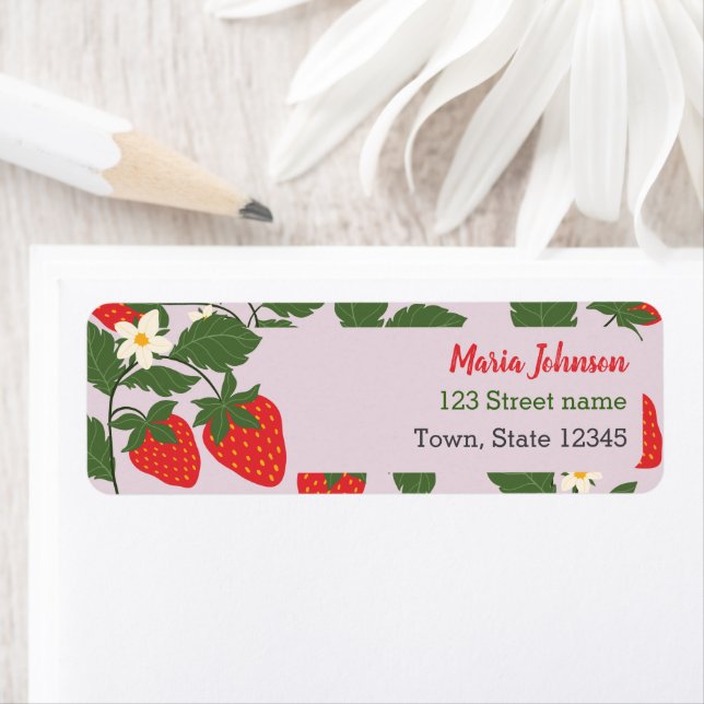 Strawberry Return Address Return Address Label (Insitu)