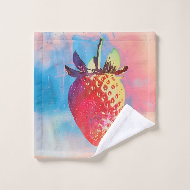 Strawberry Risograph Wash Cloth (Wash Cloth)