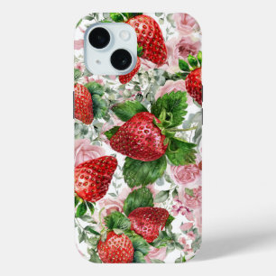 Strawberry & Roses iPhone 15 Case