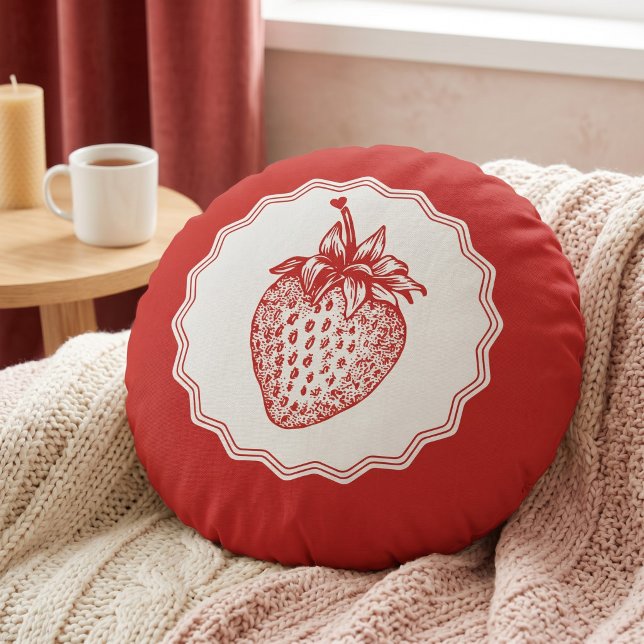 Strawberry Round Cushion (Creator Uploaded)