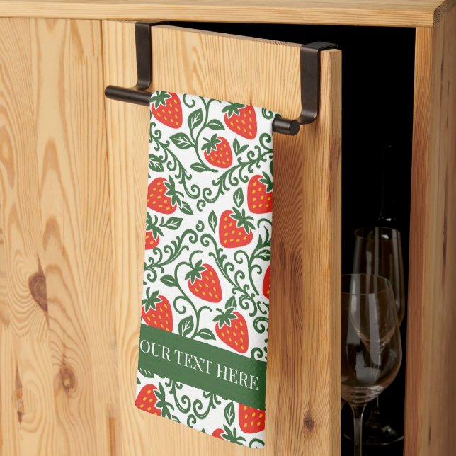 Strawberry Rustic Farmhouse French Country  Tea Towel (Thirds Fold)
