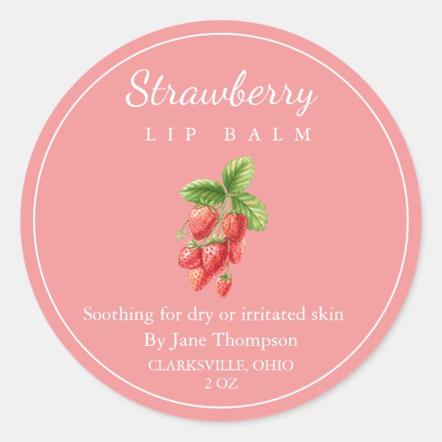 Strawberry Salve / balm Label (Front)