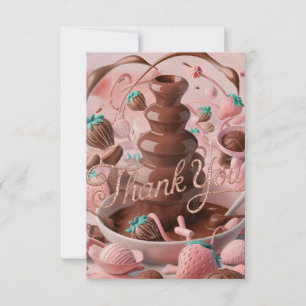 Strawberry Scoops Chocolate thank you card