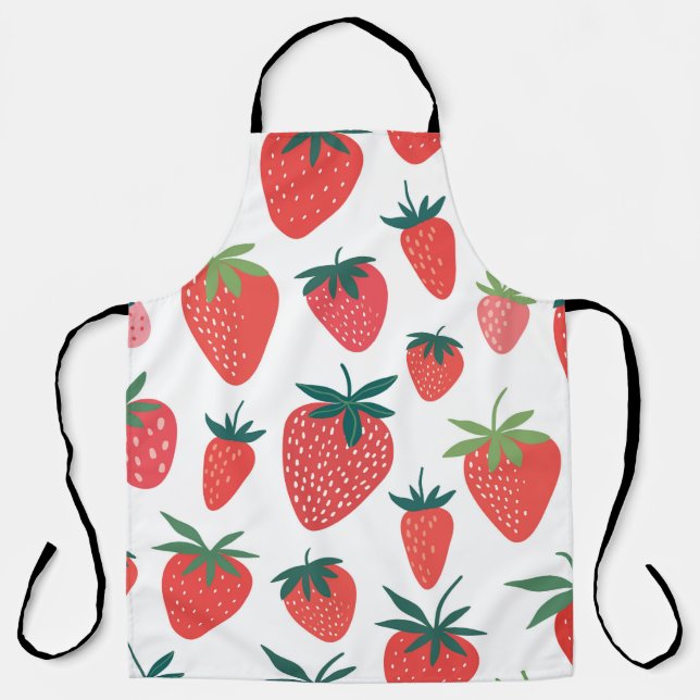 Strawberry seamless pattern apron (Front)