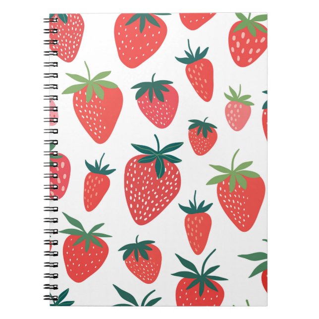 Strawberry seamless pattern notebook (Front)