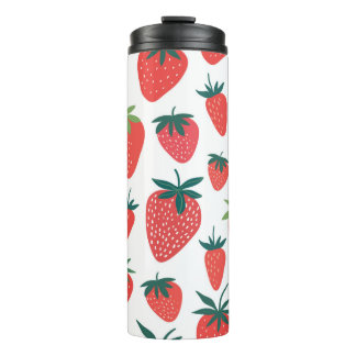 Strawberry seamless pattern thermal tumbler
