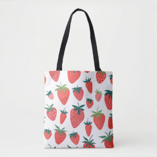 Strawberry seamless pattern tote bag