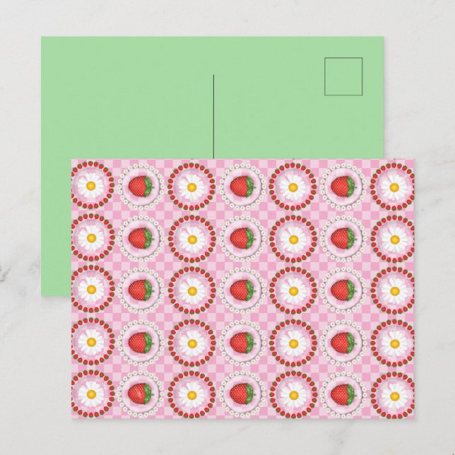 Strawberry Serenade Pink Postcard (Front/Back)