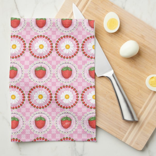 Strawberry Serenade  Tea Towel (Quarter Fold)