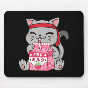 Strawberry Shake Strawberry Milk Cat Kawaii Neko A Mouse Pad