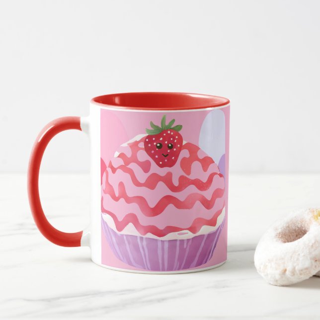 Strawberry short cake mug (With Donut)