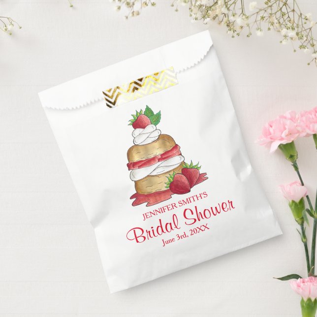 Strawberry Shortcake Cake Dessert Strawberries Favour Bag (Sealed)