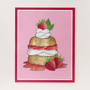 Strawberry Shortcake Cake Dessert Strawberries Jigsaw Puzzle