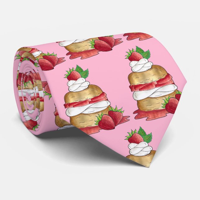 Strawberry Shortcake Cake Dessert Strawberries Tie (Rolled)