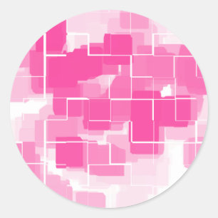 "Strawberry Shortcake" Geometric Art Classic Round Sticker