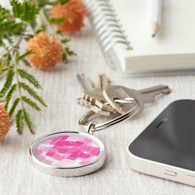"Strawberry Shortcake" Geometric Art Key Ring (Side)
