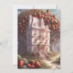 Strawberry shortcake house and party invitation