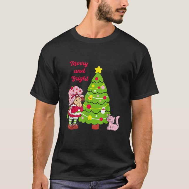 Strawberry Shortcake Merry And Bright Christmas Tr T-Shirt (Front)