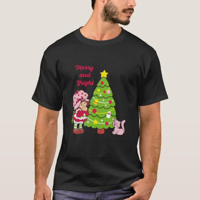 Strawberry Shortcake Merry And Bright Christmas Tr T-Shirt (Front)