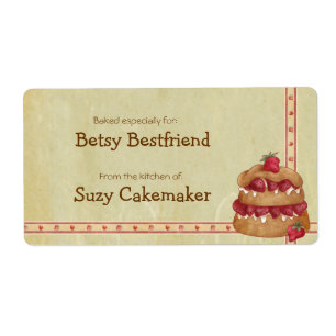 Strawberry Shortcake Personalised Labels