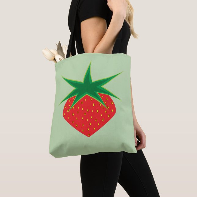 Strawberry Shoulder Tote (2 Sizes) Bag (Close Up)