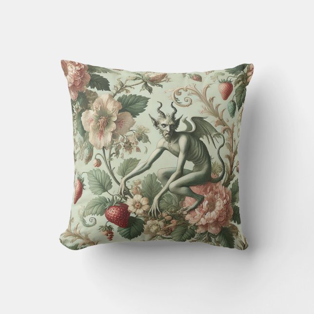 Strawberry Sins – Gothic Baroque Cushion (Front)