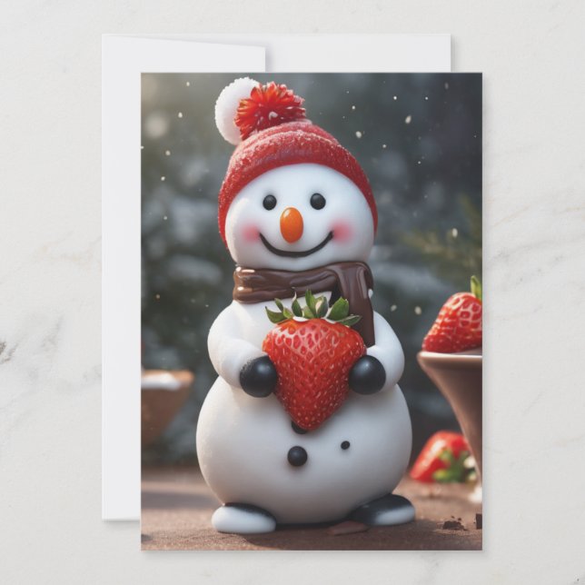 strawberry snowman invitation (Front)