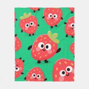 Strawberry Snuggles – Cute Fruit Blanket" Fleece Blanket
