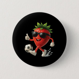 Strawberry Soccer 6 Cm Round Badge