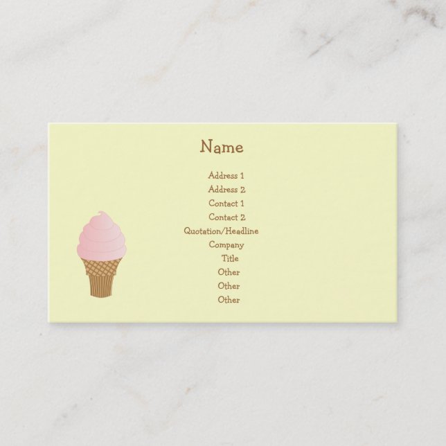 Strawberry Soft Serve Business Card (Front)