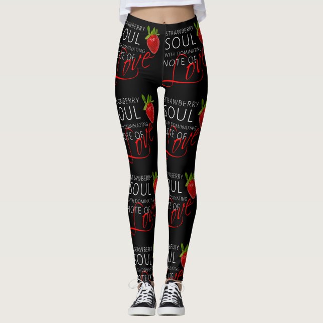 Strawberry Soul Black Leggings (Front)