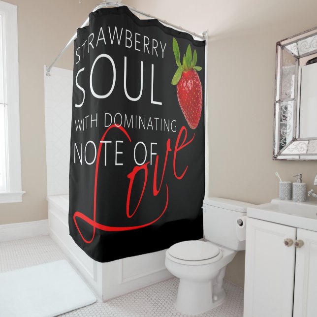 Strawberry Soul Dark Shower Curtain (In Situ)