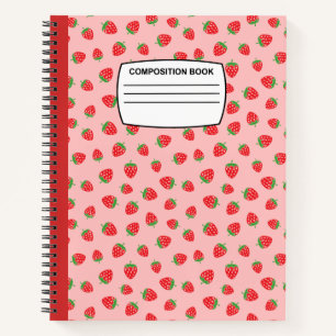 Strawberry Spiral Composition  Notebook